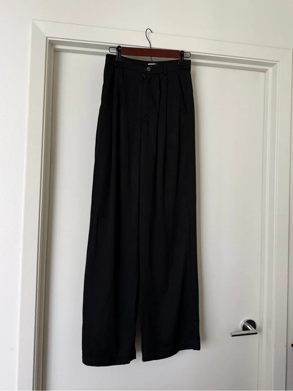 Reformation Black Mason Pant Wide-Leg Trousers - Picture 5 of 6